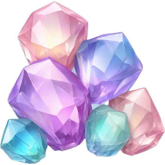 A Shiny Cluster of Pastel iridescent crystals emoji