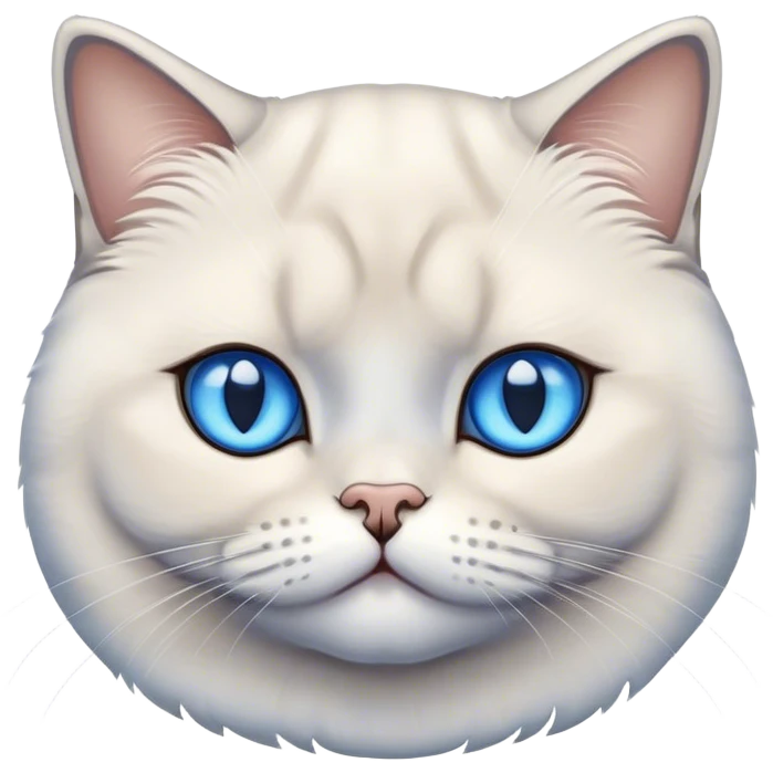 British Shorthair cat cream, blue eyes emoji