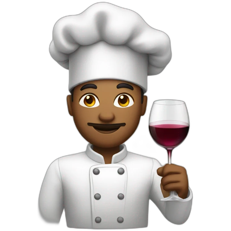 cook with glass of wine emoji