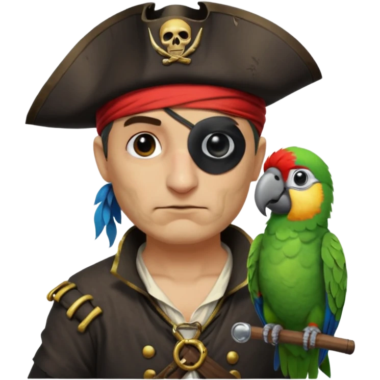 pirate and parrot emoji