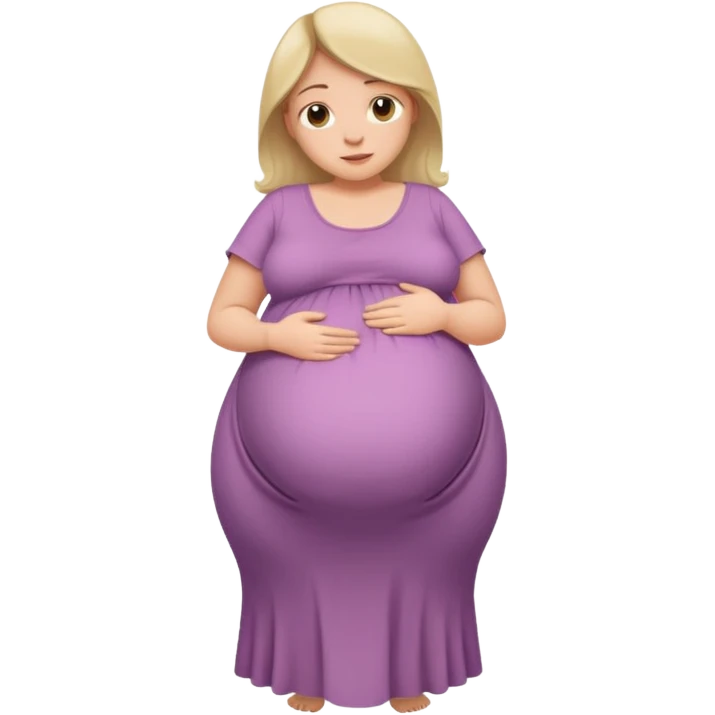 very heavily pregnant overdue woman with very large belly emoji