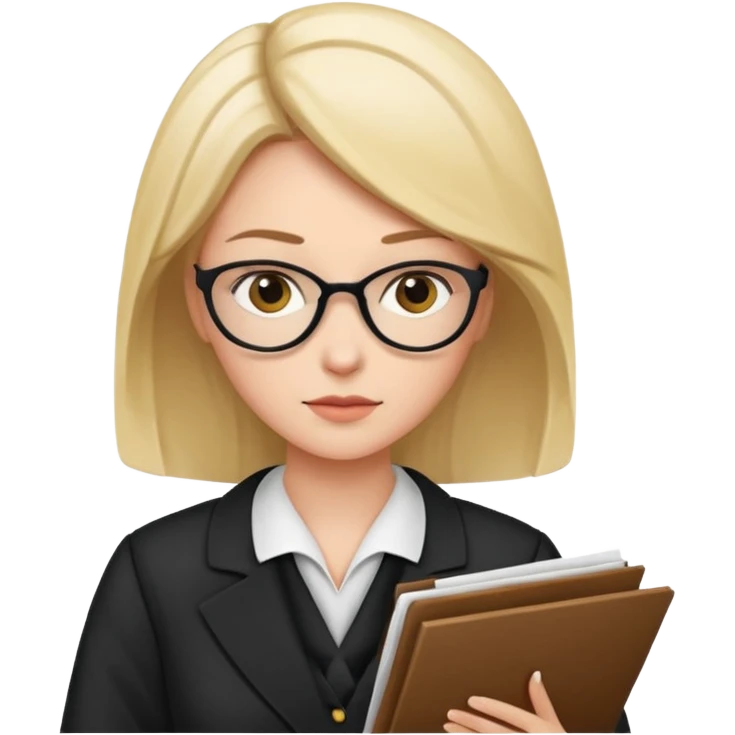 female lawyer reading a document emoji