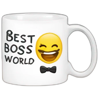 best boss in the world lettering mug emoji