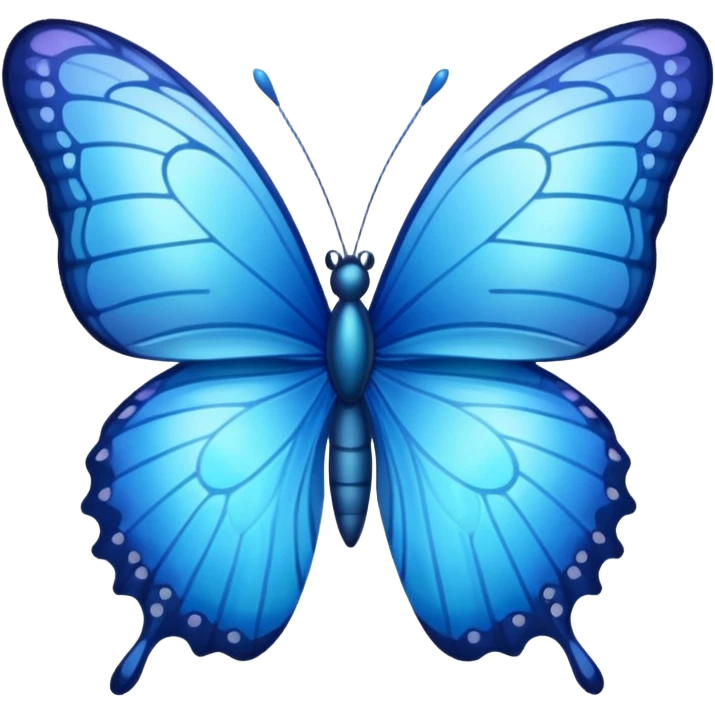 Straight butterfly Blue emoji