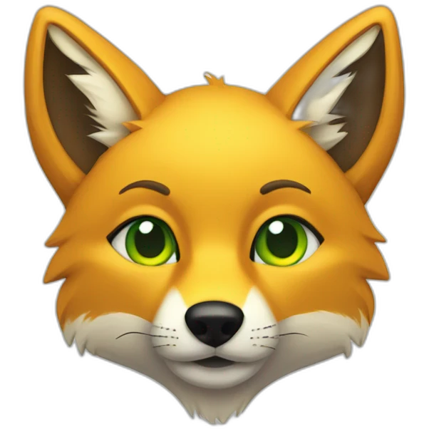 purple yellow fox furry green eyes yellow nose emoji