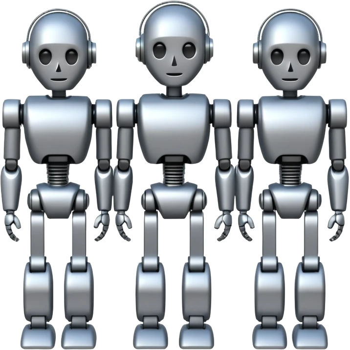 회색철로봇같은 사람 3명 emoji