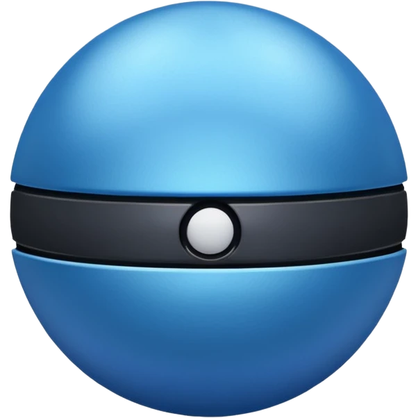 blue pokeball emoji, top half is a more saturated blue, bottom half is white, black stripe, with a metallic sheen emoji