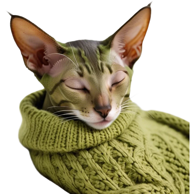 Brown oriental shorthair cat sleeping emoji