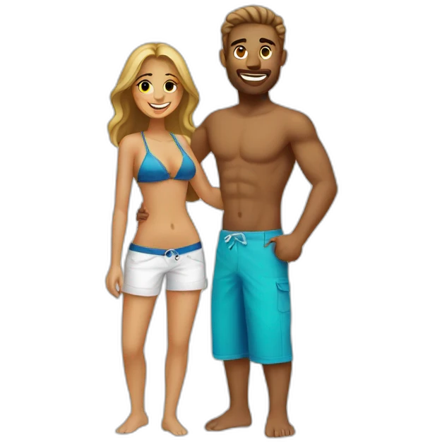 beach vacation couple white emoji