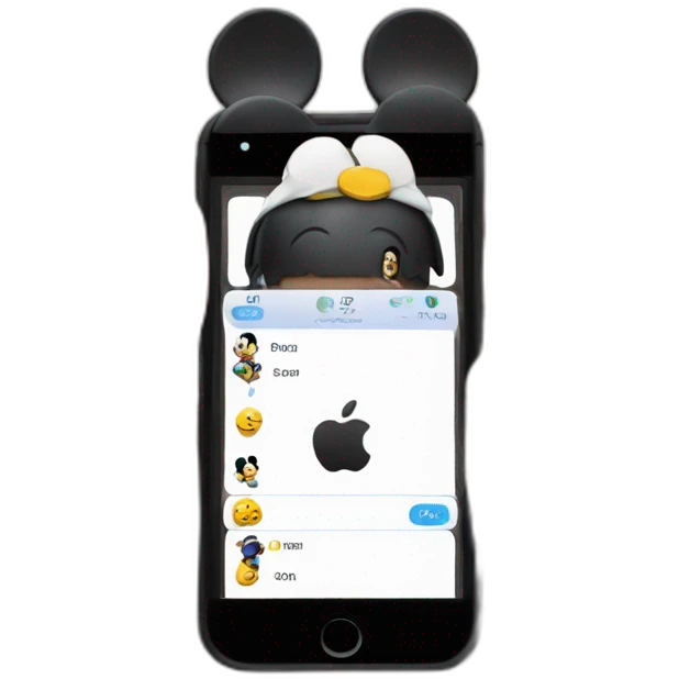 Mickey with an iphone emoji
