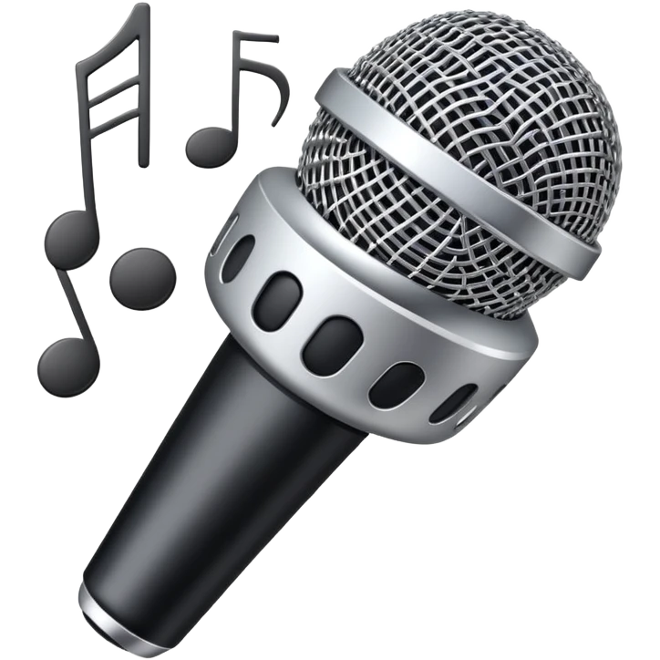 Microphone with musical notes for 'Baby' song emoji