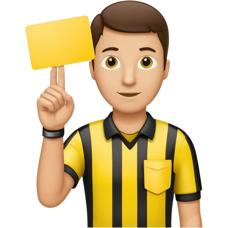 Эмодзи с изображением руки футбольного судьи, в которой жёлтая карточка из футбола emoji