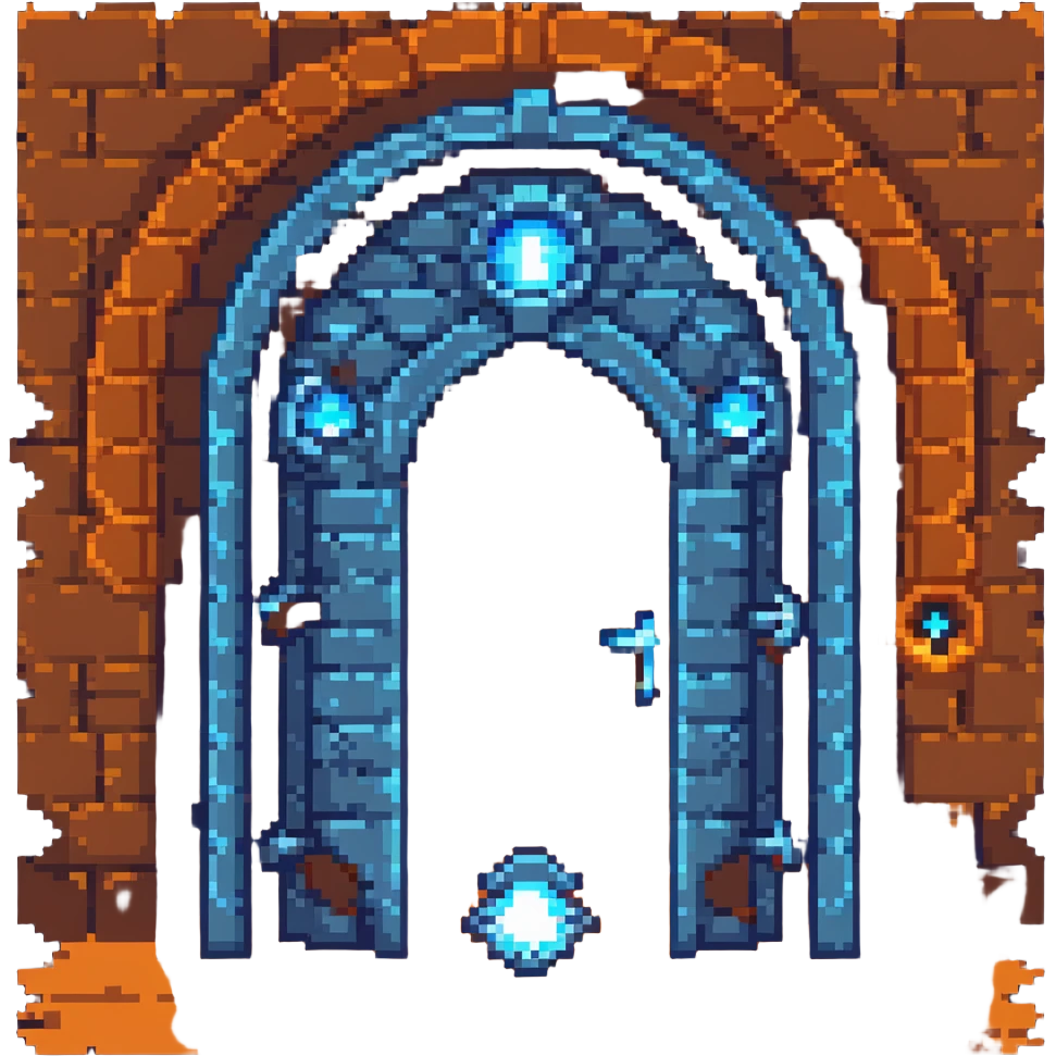 Blue dungeon gate from Solo Leveling, glowing mystical portal emoji