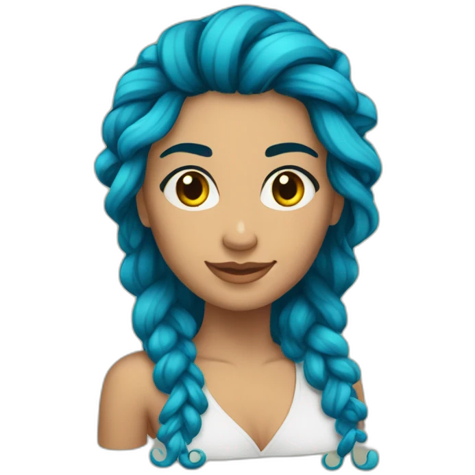 Sereia morena com cabelos longo  emoji