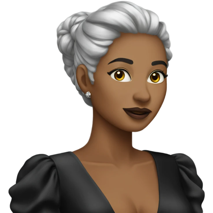 black silk bodycon gown emoji