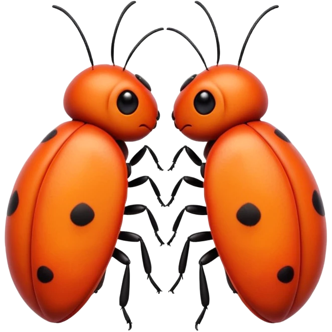Two cute bugs cuddling  emoji