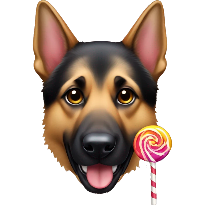German shepherd dog and lollipop  emoji