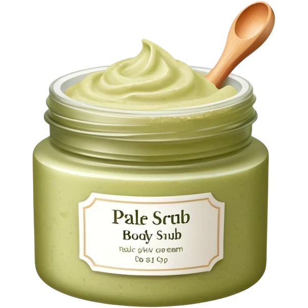 Pale olive Body scrub cream pot  emoji