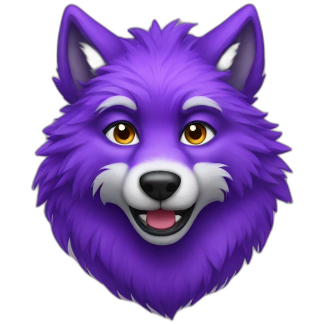 Purple furry wolf emoji