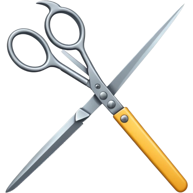 Scissors cutting id emoji