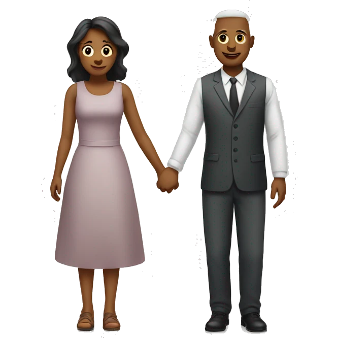 Men and women hold hand emoji