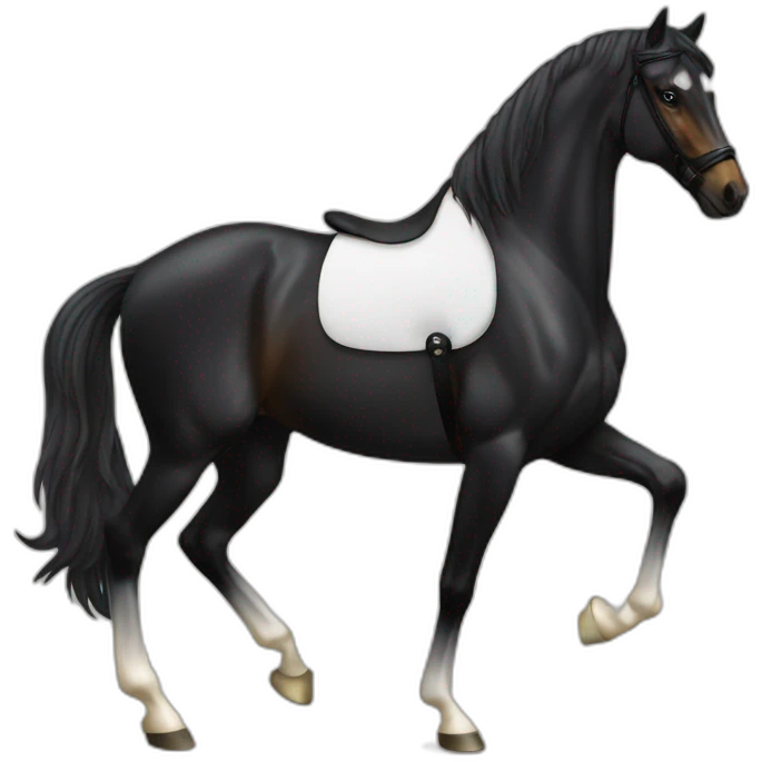 black dressage horse  emoji