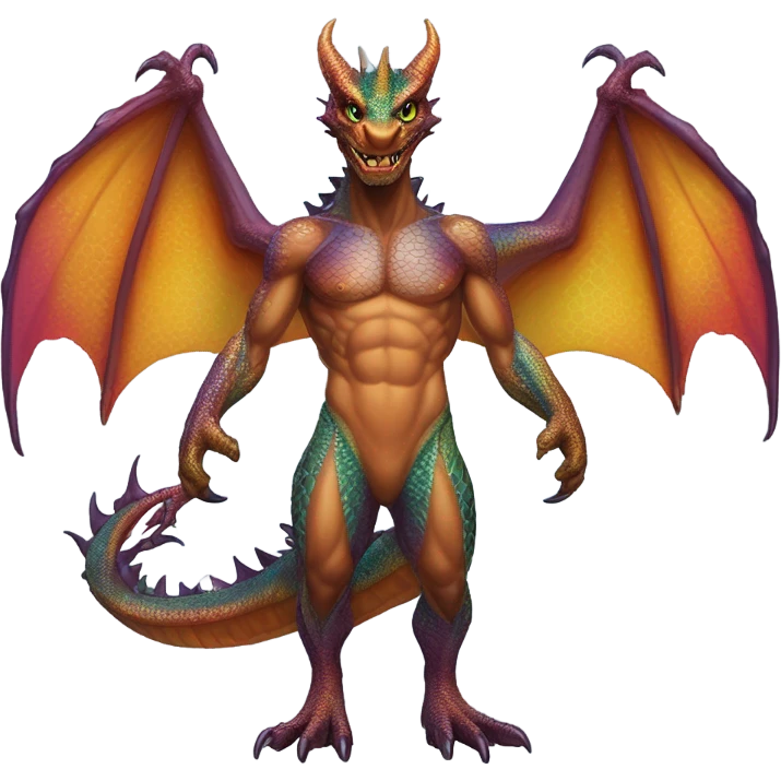 A man mixed with a dragon emoji