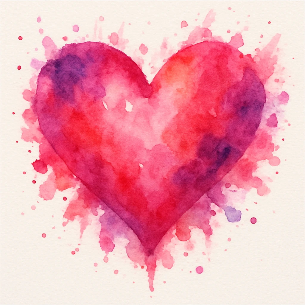 heart with a watercolor splash emoji