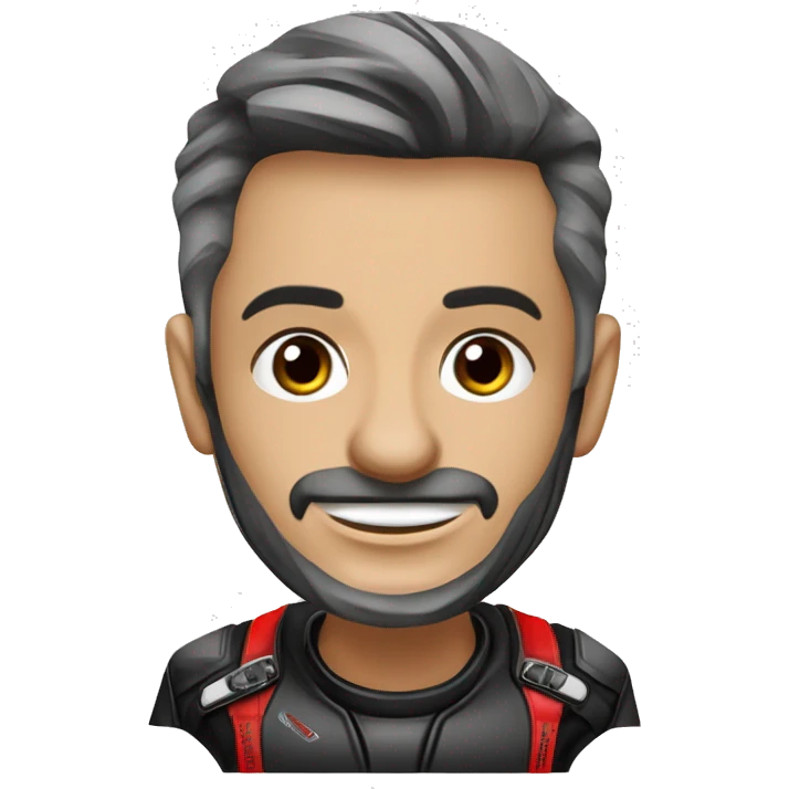 Caricatura Moto Ducati multistrada enduro off road roja y negra manchada de barro emoji