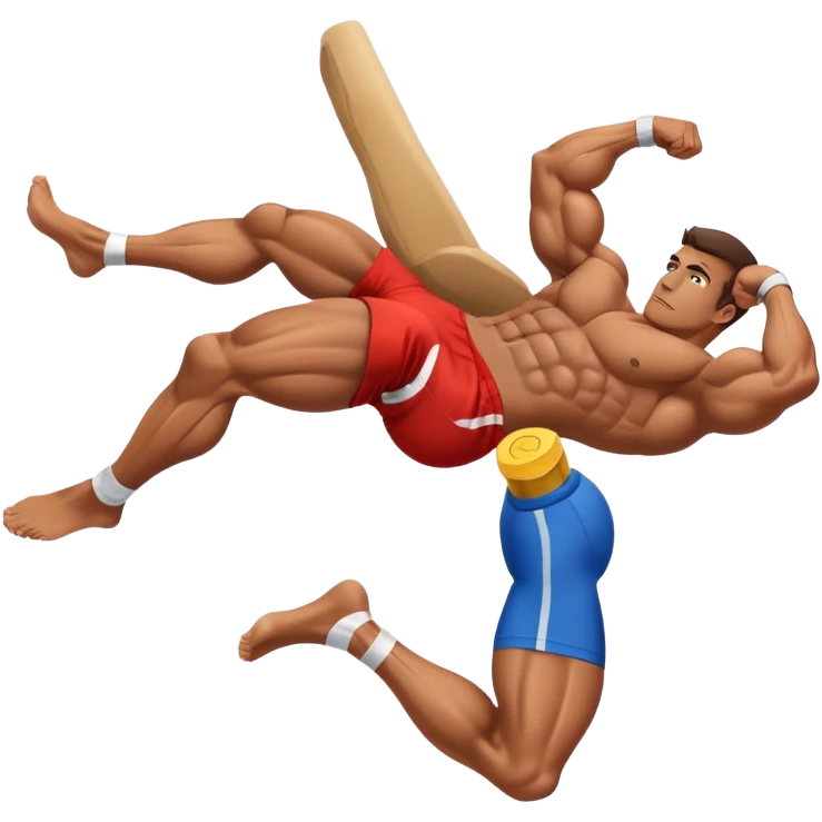 bodybuilder laying down abs exercise emoji
