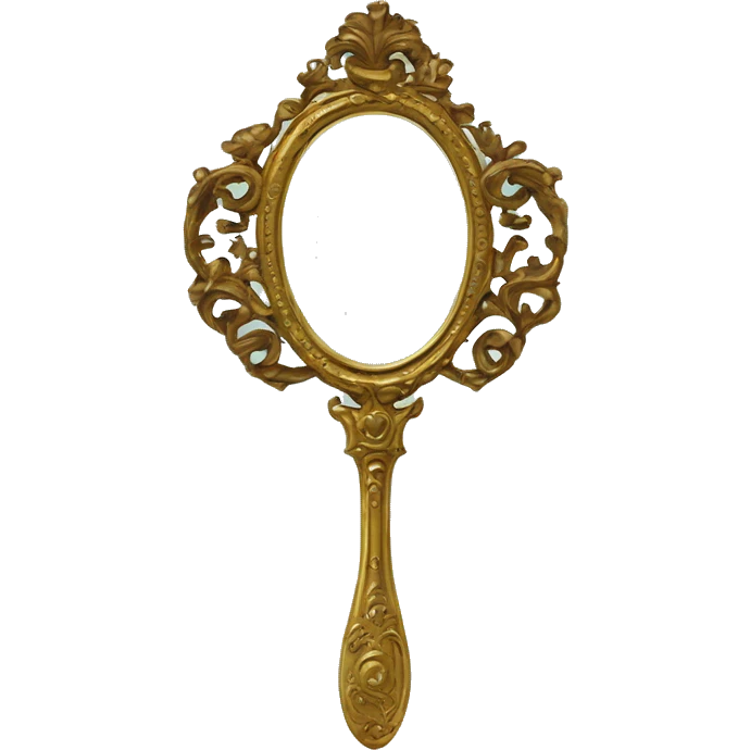 vintage rococo hand mirror emoji