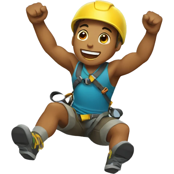 rock climber cheering emoji
