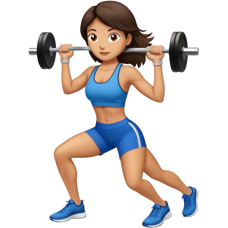 Working out brunette emoji