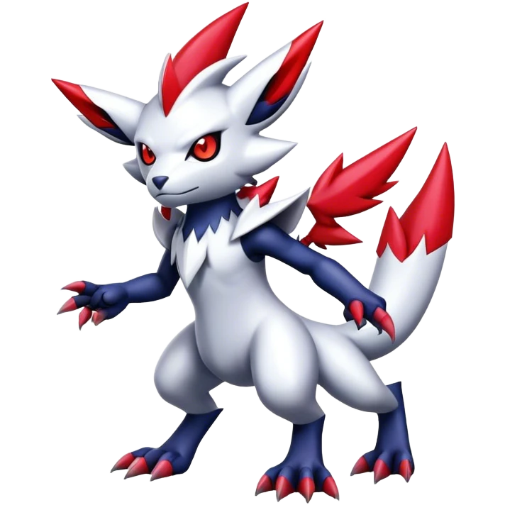 Cool Edgy Shiny Digimon-Weavile-Absol-Zangoose-hybrid full body emoji