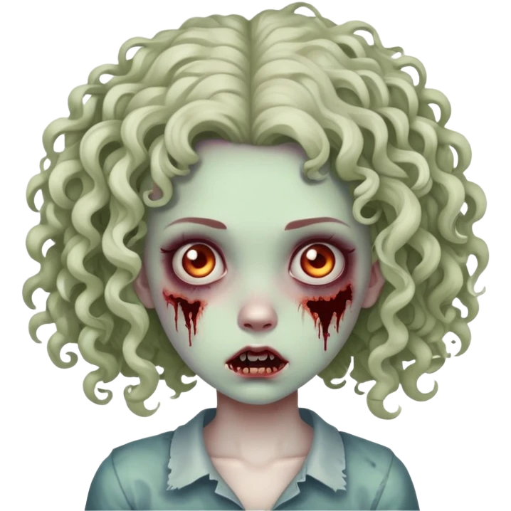 menina zumbi cacheada emoji