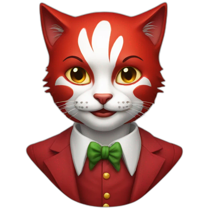 Cat joker red emoji
