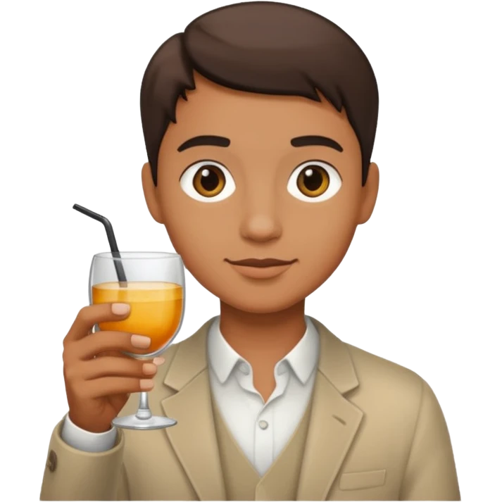 small glass in hand with drink emoji