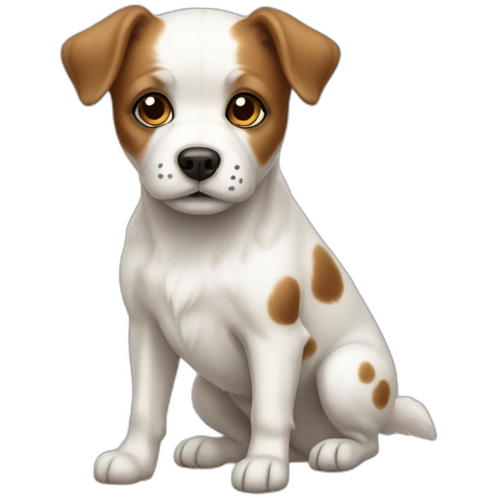 little white dog with little brown spots full body emoji