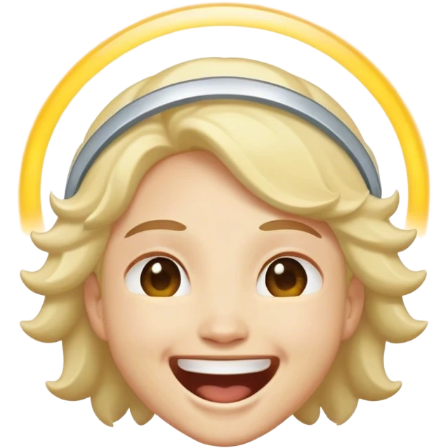 Laughing with halo emoji