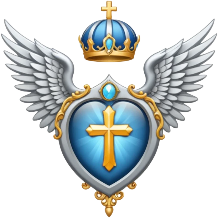 holy saint emblem with silver or white wings  emoji