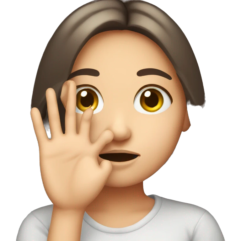 Cute girl with hand over her face emoji