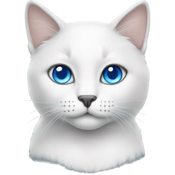 White and grey cat with blue eyes  emoji