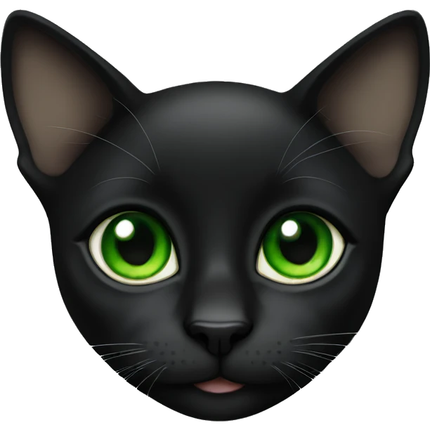 black kitten with green eyes  emoji