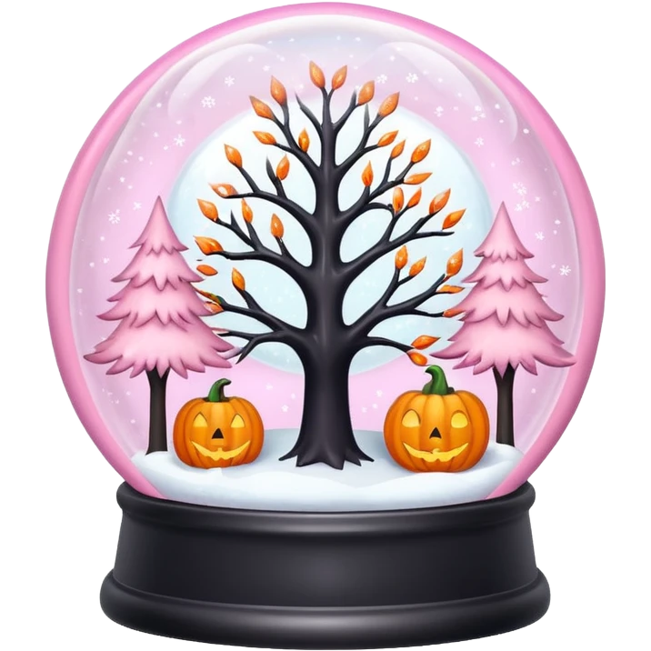 pastel pink orange halloween  tree  globe emoji