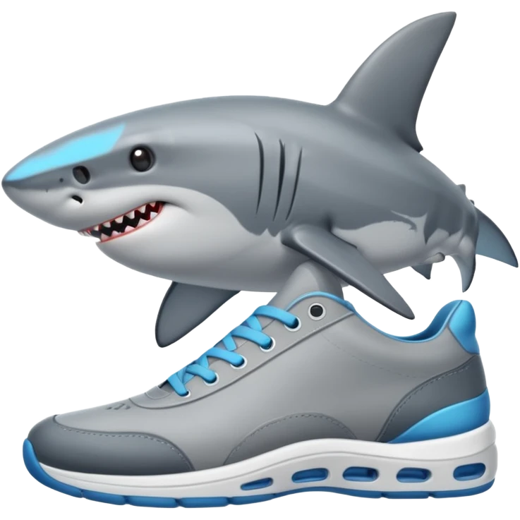 Shark with shoes emoji