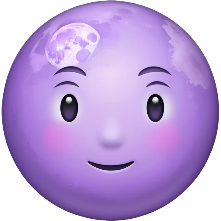 realistic Light purple moon emoji