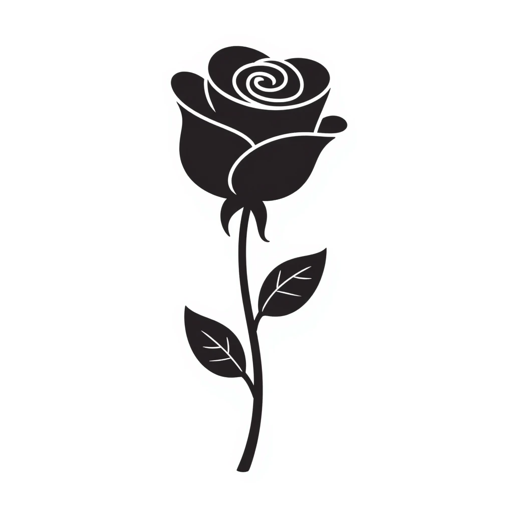 hand-drawn doodle of a rose flower emoji