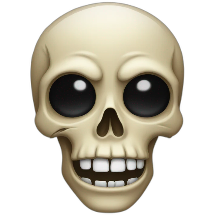 A skull crying emoji