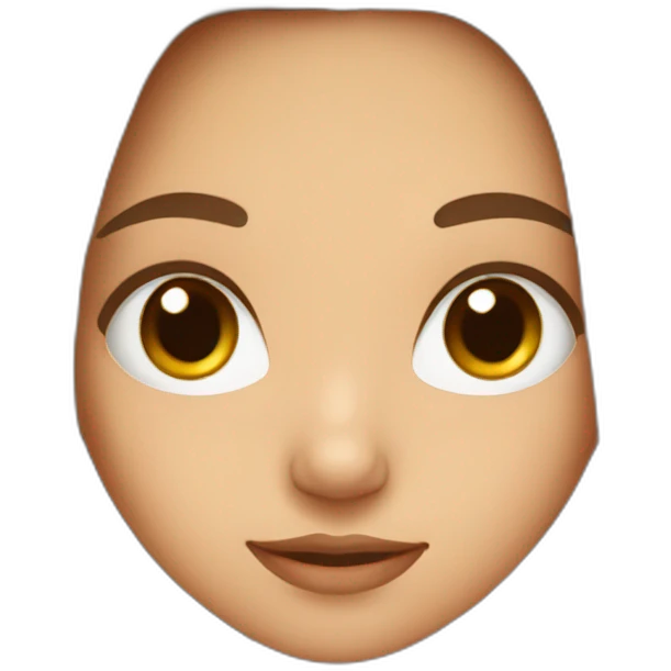 cute mexican girl with long brown hair and big brown eyes emoji