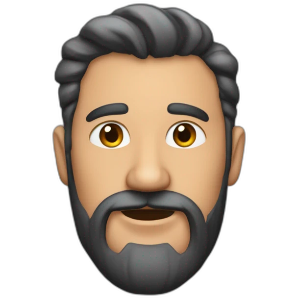 Hombre con orejas de soplillo y barba corta emoji